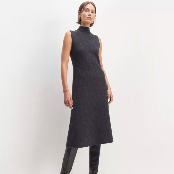 BNWOT Everlane Cozy-Stretch Dress in Charcoal Grey - Size XL - Picture 1 of 10